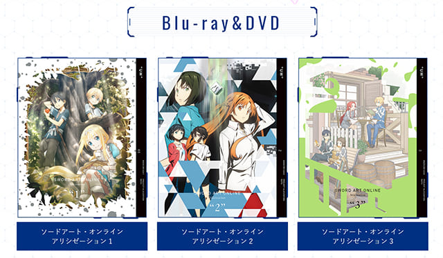 TV(テレビ)アニメ『ソードアート・オンライン アリシゼーション』のDVD&ブルーレイ発売情報